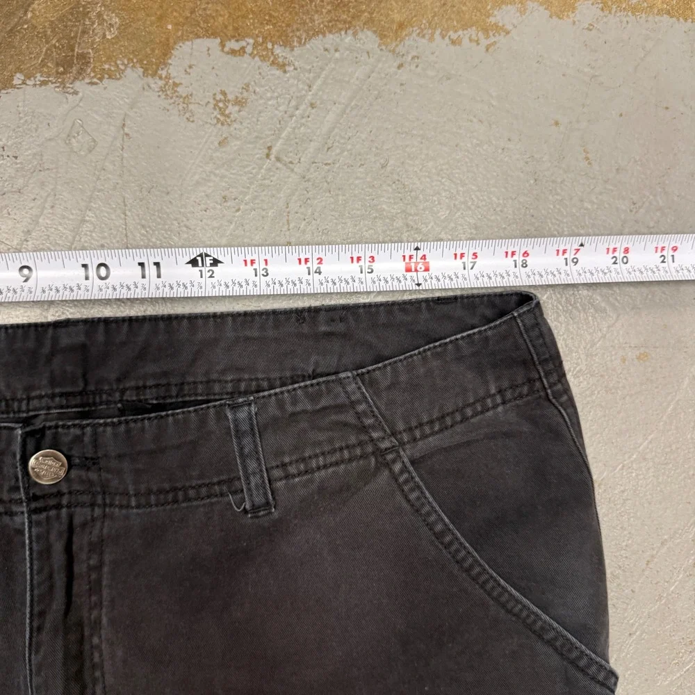Harley Davidson Cargo Pants Black Faded Embroidered Wide Leg 36 x 32‎